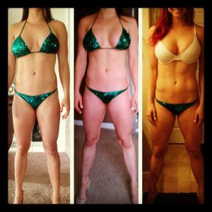Jessica James, Bikini Competitor, shows her one month progress... from gains to lean mass!